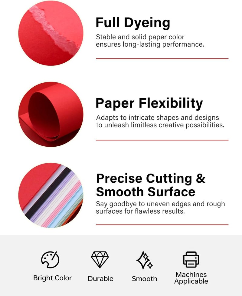 ALEWAPO Red Cardstock 8.5 x 11 Thick Paper, 40 Sheets, ThickPaper 75 LB/200 GSM, Red Cardstock Printer Paper 8.5 x 11, Card Stock for Christmas, Invitations, Menus, Wedding, Craft, Valentines Day - Image 4